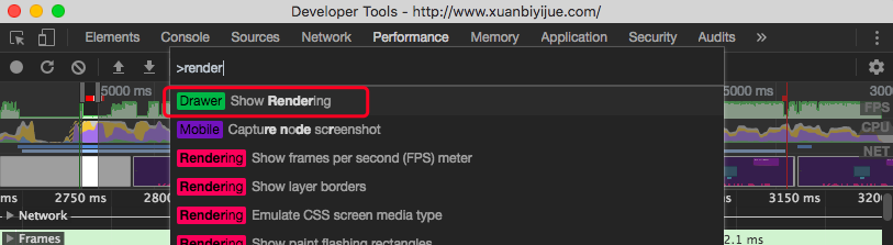 show Rendering